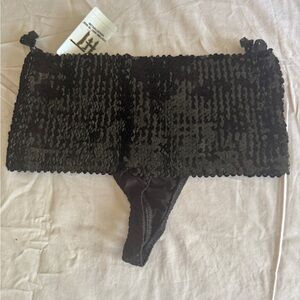 Hot Topic Black Sequin Hot Short Thong